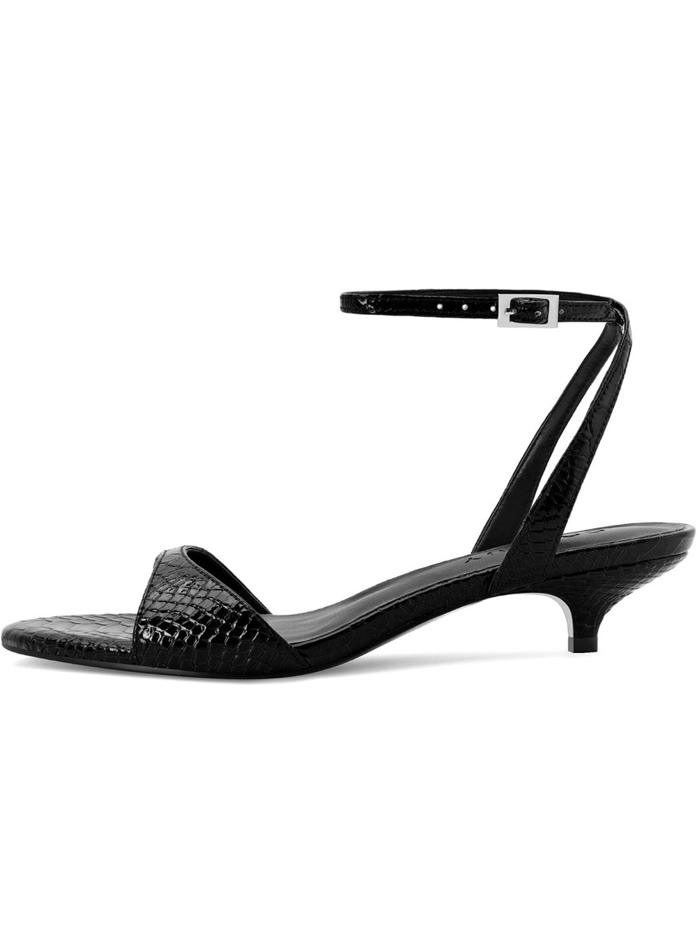 Womens Kitten Heels Open Toe Ankle Strap Sandals